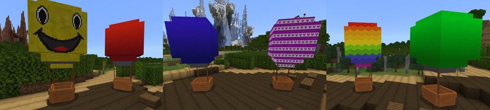 Panorama of the Minecraft Bedrock Marketplace product Hot Air Balloons created by CubeCraft Games.