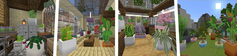 Panorama of the Minecraft Bedrock Marketplace product House Plants created by CubeCraft Games.