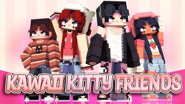 Thumbnail of the Minecraft Bedrock Marketplace product Kawaii Kitty Friends created by CubeCraft Games.