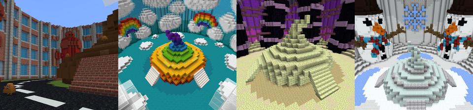 Panorama of the Minecraft Bedrock Marketplace product King of the Poo created by CubeCraft Games.