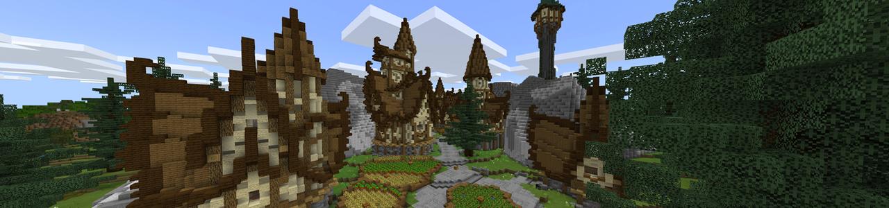 Panorama of the Minecraft Bedrock Marketplace product Little Town created by CubeCraft Games.