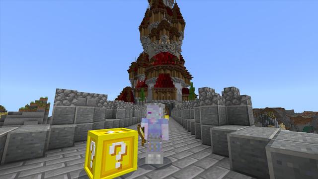 Screenshot of the Minecraft Bedrock Marketplace product Lucky Block Castle created by CubeCraft Games.