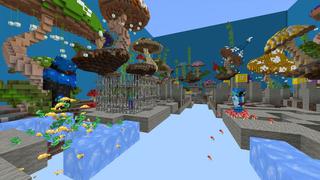Screenshot of the Minecraft Bedrock Marketplace product Lucky Block Race created by CubeCraft Games.