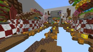 Screenshot of the Minecraft Bedrock Marketplace product Lucky Block Race created by CubeCraft Games.