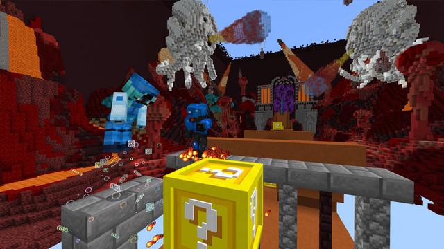 Screenshot of the Minecraft Bedrock Marketplace product Lucky Block Race created by CubeCraft Games.