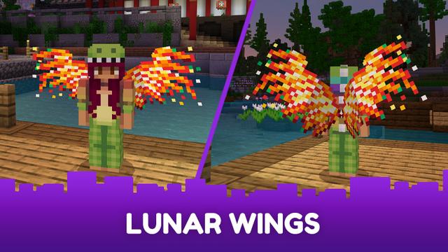 Screenshot of the Minecraft Bedrock Marketplace product Lunar Wings - Backswag created by CubeCraft Games.