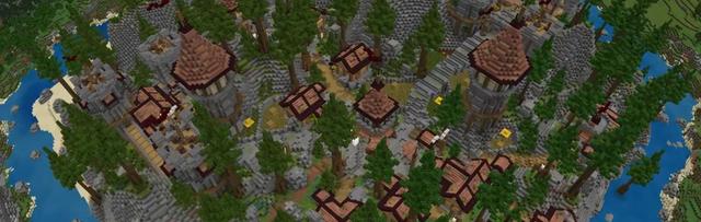 Panorama of the Minecraft Bedrock Marketplace product Medieval Castle created by CubeCraft Games.