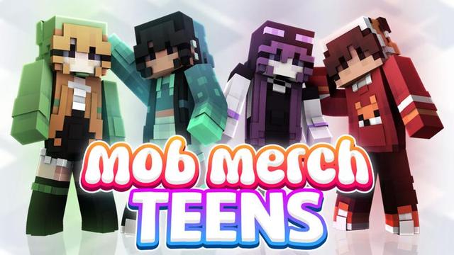 Thumbnail of the Minecraft Bedrock Marketplace product Mob Merch Teens created by CubeCraft Games.