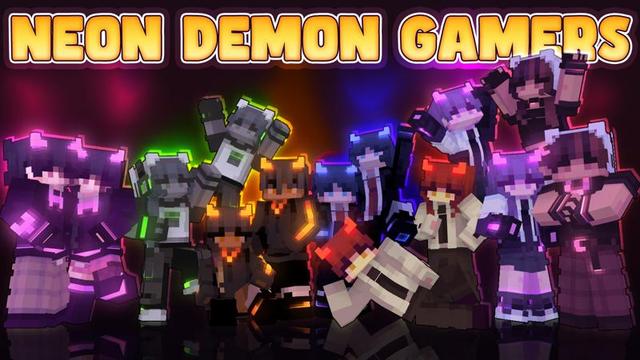 Thumbnail of the Minecraft Bedrock Marketplace product Neon Demon Gamers created by CubeCraft Games.
