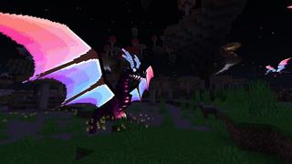 Screenshot of the Minecraft Bedrock Marketplace product Neon Dragons created by CubeCraft Games.