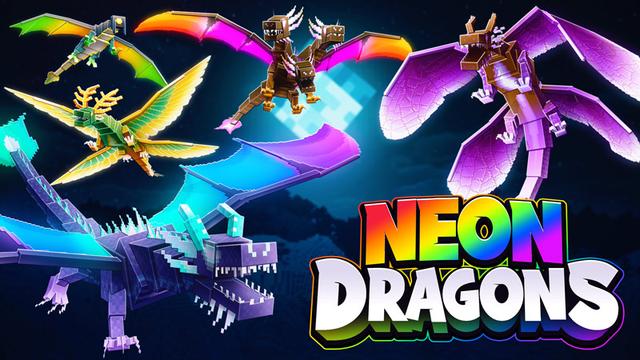 Thumbnail of the Minecraft Bedrock Marketplace product Dragões de néon created by CubeCraft Games.