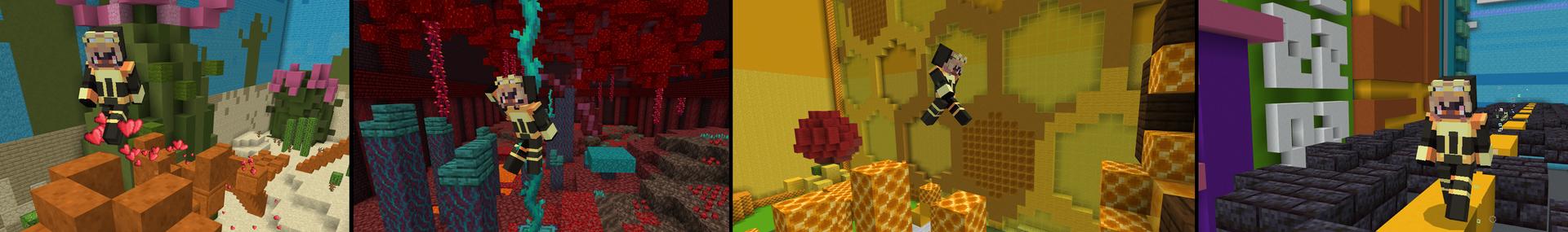 Panorama of the Minecraft Bedrock Marketplace product Parkour Runner created by CubeCraft Games.