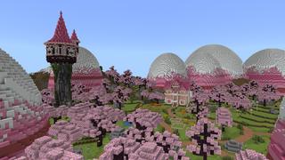 Screenshot of the Minecraft Bedrock Marketplace product Pink Weapons created by CubeCraft Games.