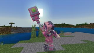 Screenshot of the Minecraft Bedrock Marketplace product Pink Weapons created by CubeCraft Games.