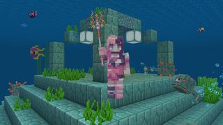 Screenshot of the Minecraft Bedrock Marketplace product Pink Weapons created by CubeCraft Games.