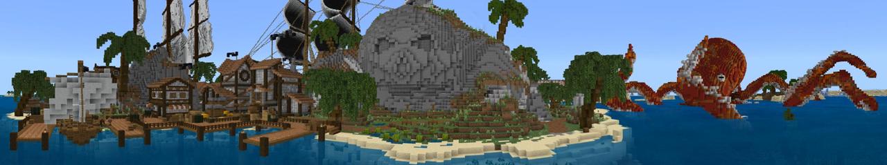 Panorama of the Minecraft Bedrock Marketplace product Pirate Cove created by CubeCraft Games.