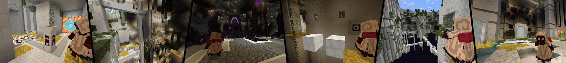 Panorama of the Minecraft Bedrock Marketplace product Portal Puzzle created by CubeCraft Games.