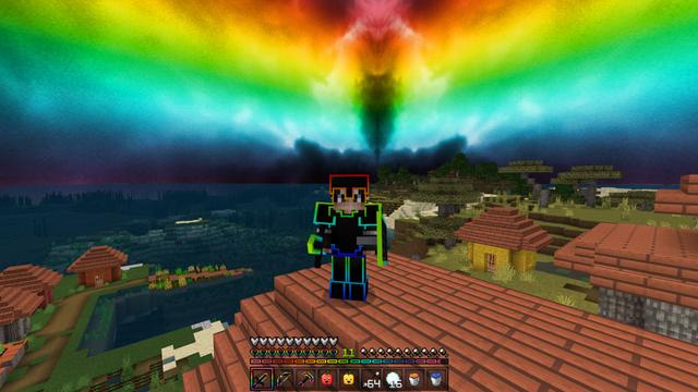 Screenshot of the Minecraft Bedrock Marketplace product Rainbow Eclipse PvP Pack created by CubeCraft Games.