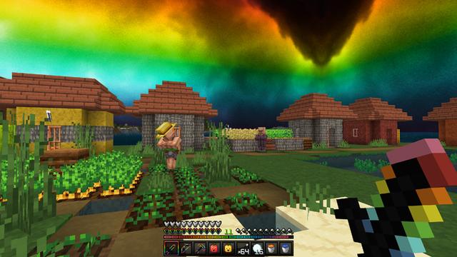 Screenshot of the Minecraft Bedrock Marketplace product Rainbow Eclipse PvP Pack created by CubeCraft Games.