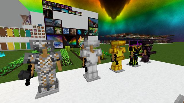 Screenshot of the Minecraft Bedrock Marketplace product Rainbow Eclipse PvP Pack created by CubeCraft Games.