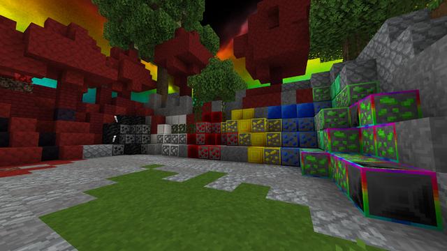 Screenshot of the Minecraft Bedrock Marketplace product Rainbow Eclipse PvP Pack created by CubeCraft Games.