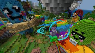 Screenshot of the Minecraft Bedrock Marketplace product Rainbow World created by CubeCraft Games.