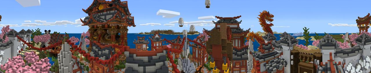 Panorama of the Minecraft Bedrock Marketplace product Samurai Sanctuary created by CubeCraft Games.