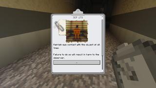 Screenshot of the Minecraft Bedrock Marketplace product SCP 173 created by CubeCraft Games.