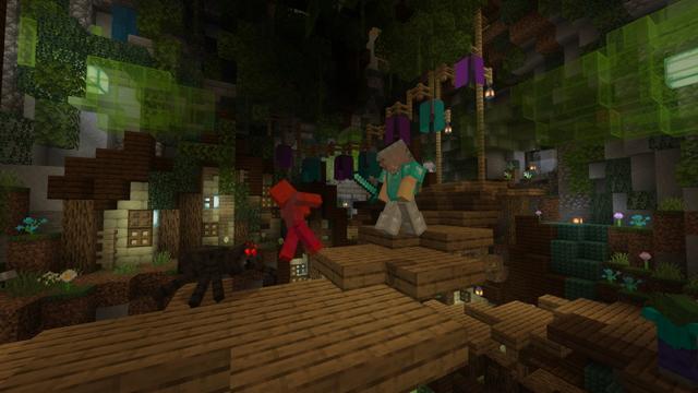 Screenshot of the Minecraft Bedrock Marketplace product Secret Mountain Base created by CubeCraft Games.