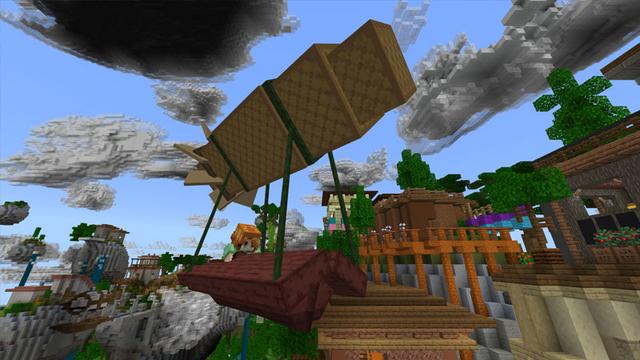 Screenshot of the Minecraft Bedrock Marketplace product Sky City created by CubeCraft Games.