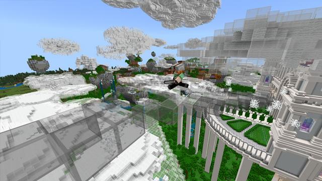 Screenshot of the Minecraft Bedrock Marketplace product Sky City created by CubeCraft Games.