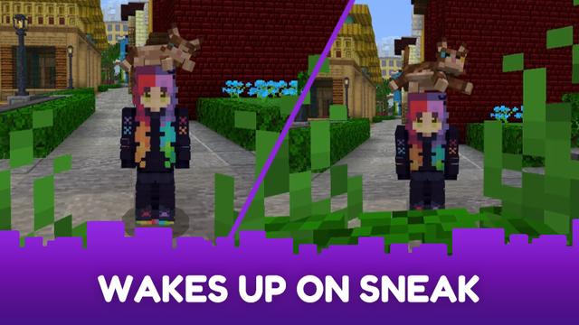 Screenshot of the Minecraft Bedrock Marketplace product Sleepy Cat - Hat created by CubeCraft Games.