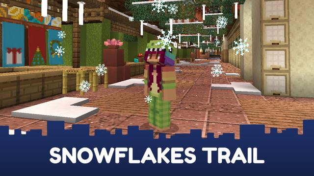 Screenshot of the Minecraft Bedrock Marketplace product Snowflakes Trail - Gift created by CubeCraft Games.