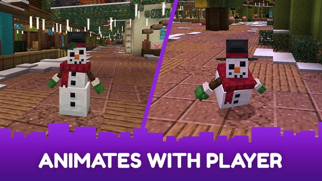 Screenshot of the Minecraft Bedrock Marketplace product Snowman - Costume created by CubeCraft Games.