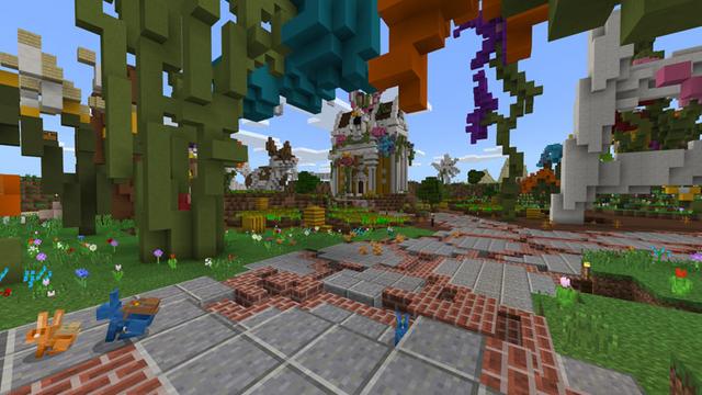 Screenshot of the Minecraft Bedrock Marketplace product Spring Sunrise created by CubeCraft Games.