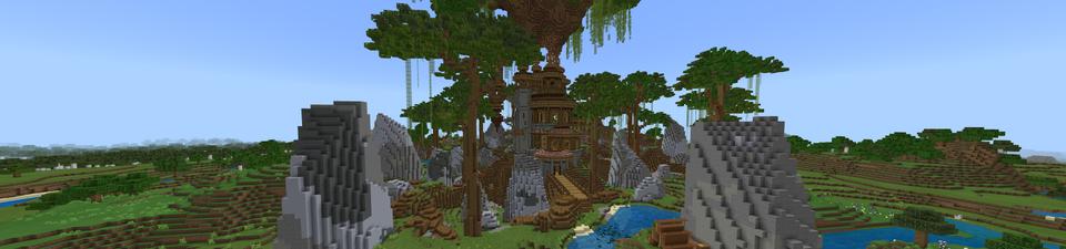 Panorama of the Minecraft Bedrock Marketplace product Tribal Treehouse created by CubeCraft Games.