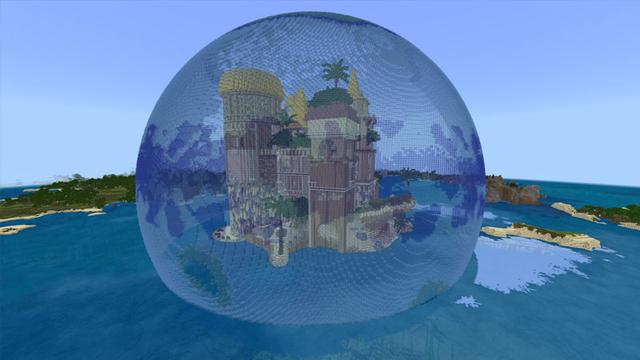 Screenshot of the Minecraft Bedrock Marketplace product Tropical Dome created by CubeCraft Games.