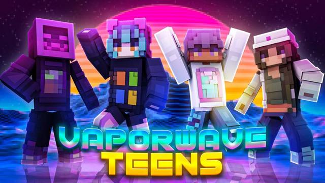 Thumbnail of the Minecraft Bedrock Marketplace product Vaporwave Teens created by CubeCraft Games.