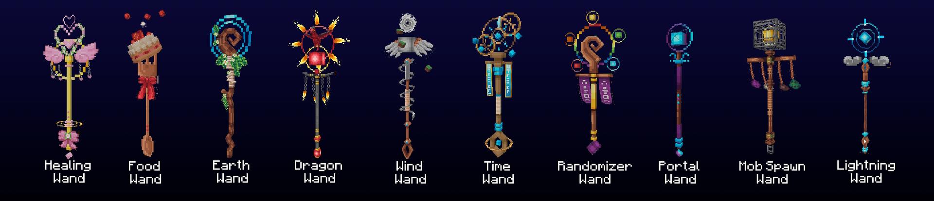Panorama of the Minecraft Bedrock Marketplace product Wands created by CubeCraft Games.