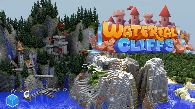 Thumbnail of the Minecraft Bedrock Marketplace product Waterfall Cliffs created by CubeCraft Games.