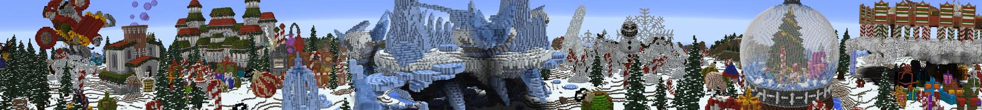 Panorama of the Minecraft Bedrock Marketplace product Winter Wonderland created by CubeCraft Games.