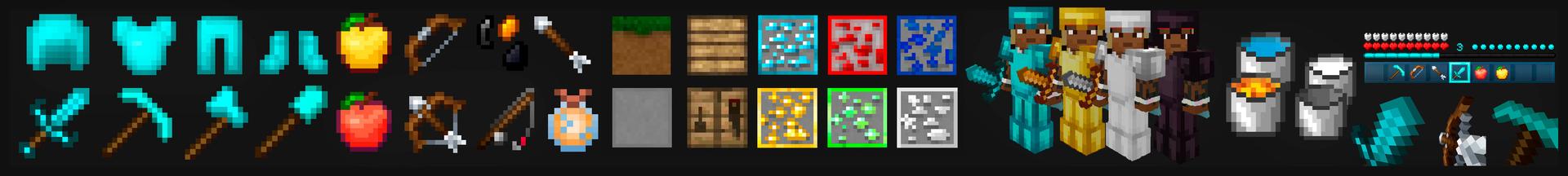 Panorama of the Minecraft Bedrock Marketplace product Zeus 16x PvP Pack created by CubeCraft Games.