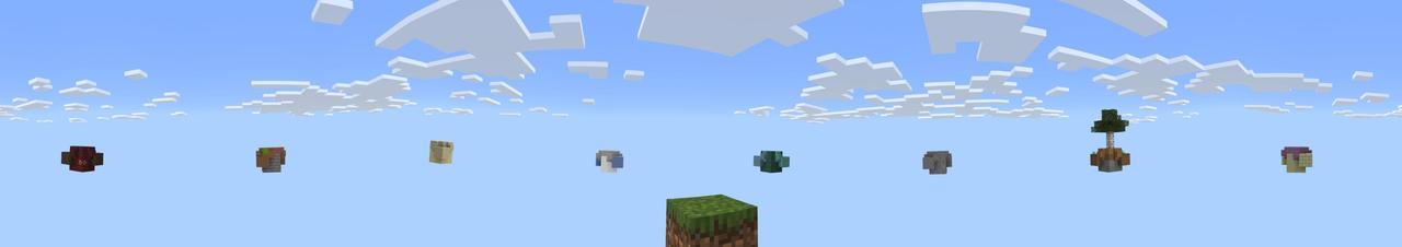 Panorama of the Minecraft Bedrock Marketplace product 1 Block Challenge created by Cubed Creations.