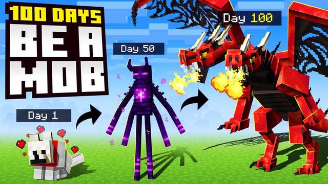 Thumbnail of the Minecraft Bedrock Marketplace product 100 Days Be A Mob created by Cubed Creations.
