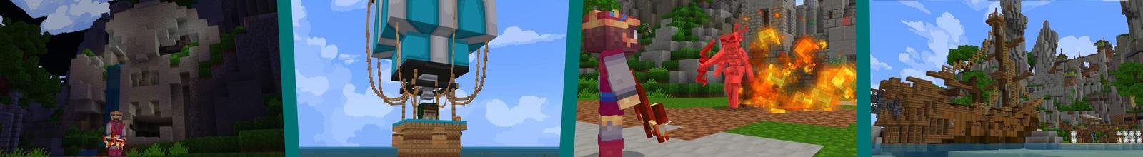 Panorama of the Minecraft Bedrock Marketplace product 100 Days Raft created by Cubed Creations.