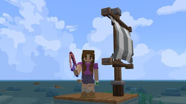Screenshot of the Minecraft Bedrock Marketplace product 100 Days Raft created by Cubed Creations.