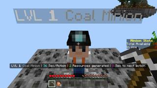 Screenshot of the Minecraft Bedrock Marketplace product Advanced Skyblock Minions created by Cubed Creations.