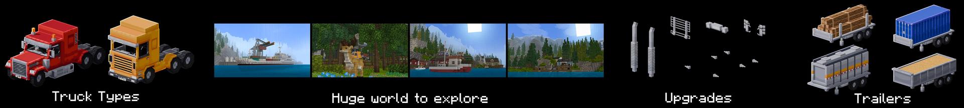Panorama of the Minecraft Bedrock Marketplace product Advanced Truck Simulator created by Cubed Creations.