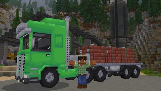 Screenshot of the Minecraft Bedrock Marketplace product Advanced Truck Simulator created by Cubed Creations.