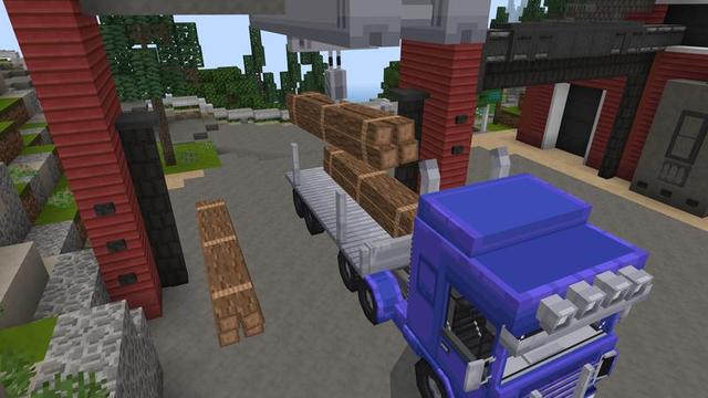 Screenshot of the Minecraft Bedrock Marketplace product Advanced Truck Simulator created by Cubed Creations.